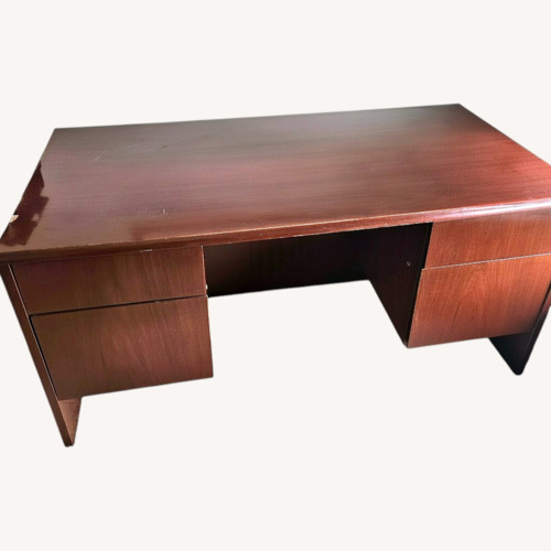 Used Vintage/Antique Finds Dark Brown Wood Veneer Desk for sale on AptDeco