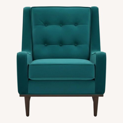 Used Joybird Blue Velvet Armchair for sale on AptDeco