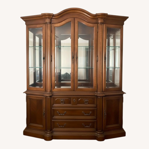 Used Stanley Wood Hutch with Lights for sale on AptDeco