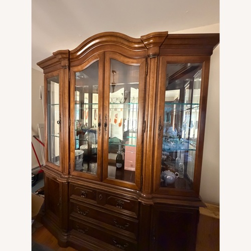 Used Stanley Wood Hutch with Lights for sale on AptDeco