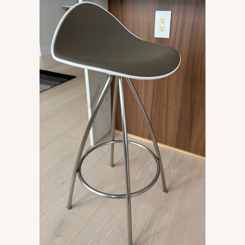 Used Dark Gray/White Metal Barstool for sale on AptDeco