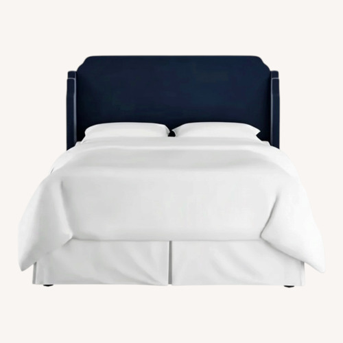Used One King’s Lane Aurora Navy Wingback Headboard for sale on AptDeco