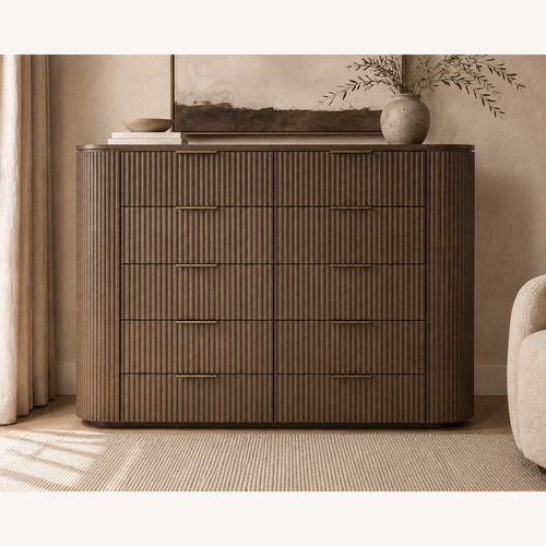 Used Restoration Hardware Byron 10-Drawer Dresser 72" | Brown Oak for sale on AptDeco