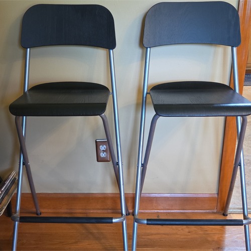 Used IKEA FRANKLIN Black Metal Stools for sale on AptDeco