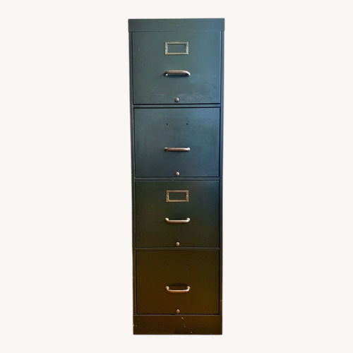 Used Vintage Shaw Walker Olive Green Steel File Cabinet for sale on AptDeco
