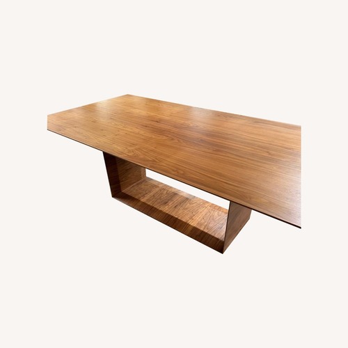 Used Modloft Modern Furniture Walnut Brown Dining Table for sale on AptDeco