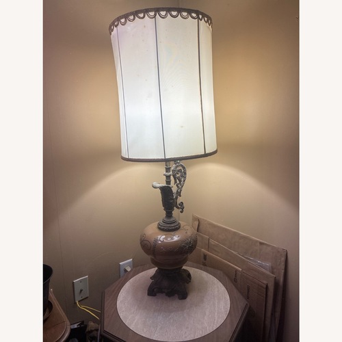Used Vintage/Antique Finds Dark Brown Glass Table Lamp for sale on AptDeco