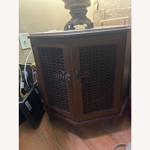 Used Vintage/Antique Finds Dark Brown Wood Side Table for sale on AptDeco