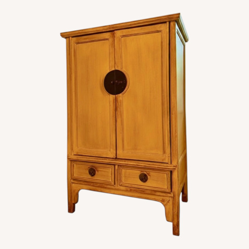 Used Antique Yellow Wood Armoire for sale on AptDeco