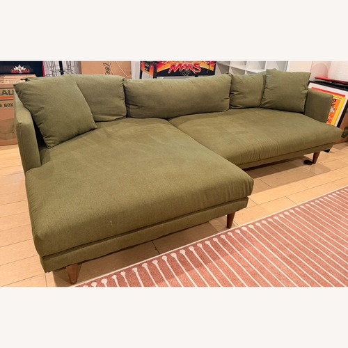 Used Joybird Lewis Green Fabric 2 Piece Sectional for sale on AptDeco