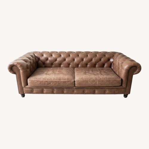 Used Vintage Distressed Leather Chesterfield Sofa for sale on AptDeco