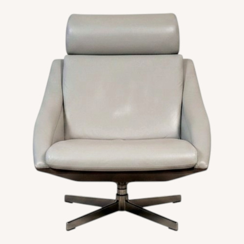 Used Roche Bobois Bakea White Leather Accent Chair for sale on AptDeco