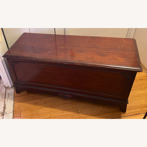 Used Lane Furniture Dark Brown Wood Chest for sale on AptDeco
