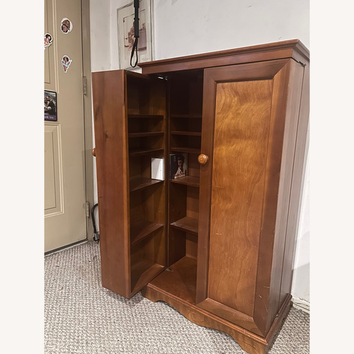 Used Light Brown Wood Media Storage for sale on AptDeco
