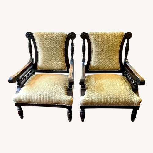 Used Antique Wooden Armchair Set 2 for sale on AptDeco