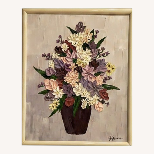 Used Original Textured Floral Oil Painting  for sale on AptDeco