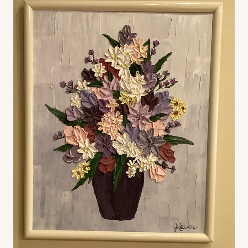 Used Original Textured Floral Oil Painting  for sale on AptDeco