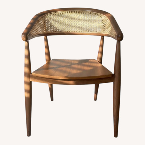 Used Wegner-Inspired Mid-Century Cane Armchair for sale on AptDeco