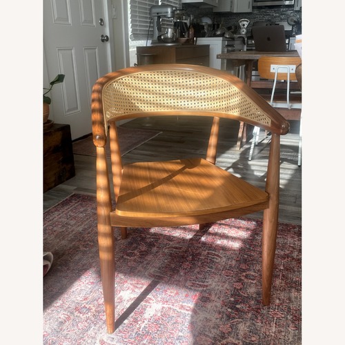 Used Wegner-Inspired Mid-Century Cane Armchair for sale on AptDeco