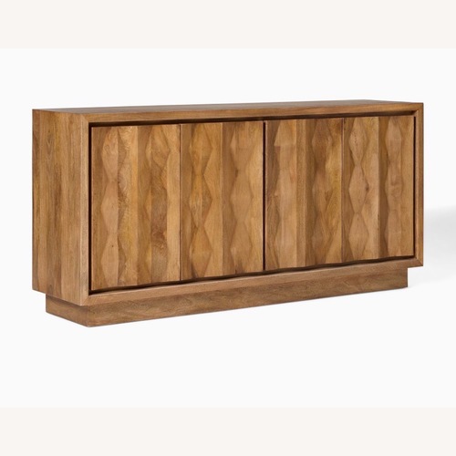 Used West Elm Carved Pattern Solid Wood Buffet (72") for sale on AptDeco