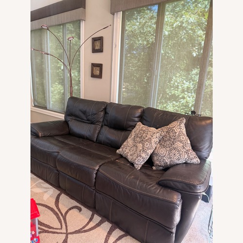 Used Dark Brown Leather 3+ Seater Sofa for sale on AptDeco