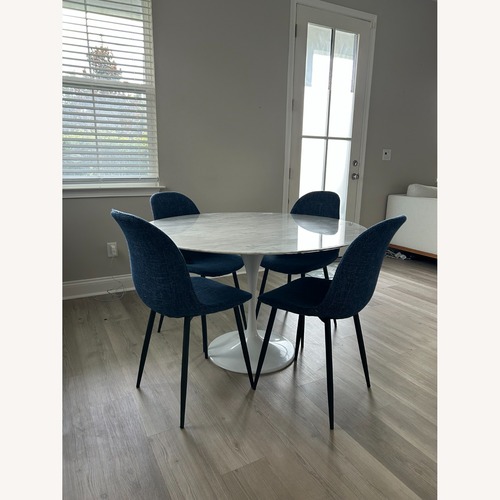 Used Rove Concepts White Marble Dining Table for sale on AptDeco
