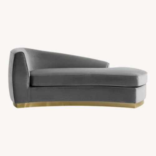 Used Wayfair Light Gray Velvet Chaise Lounge for sale on AptDeco