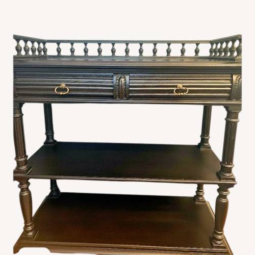 Used Vintage/Antique Black Wood Wall Shelf for sale on AptDeco