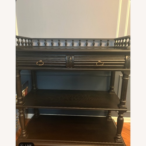 Used Vintage/Antique Black Wood Wall Shelf for sale on AptDeco
