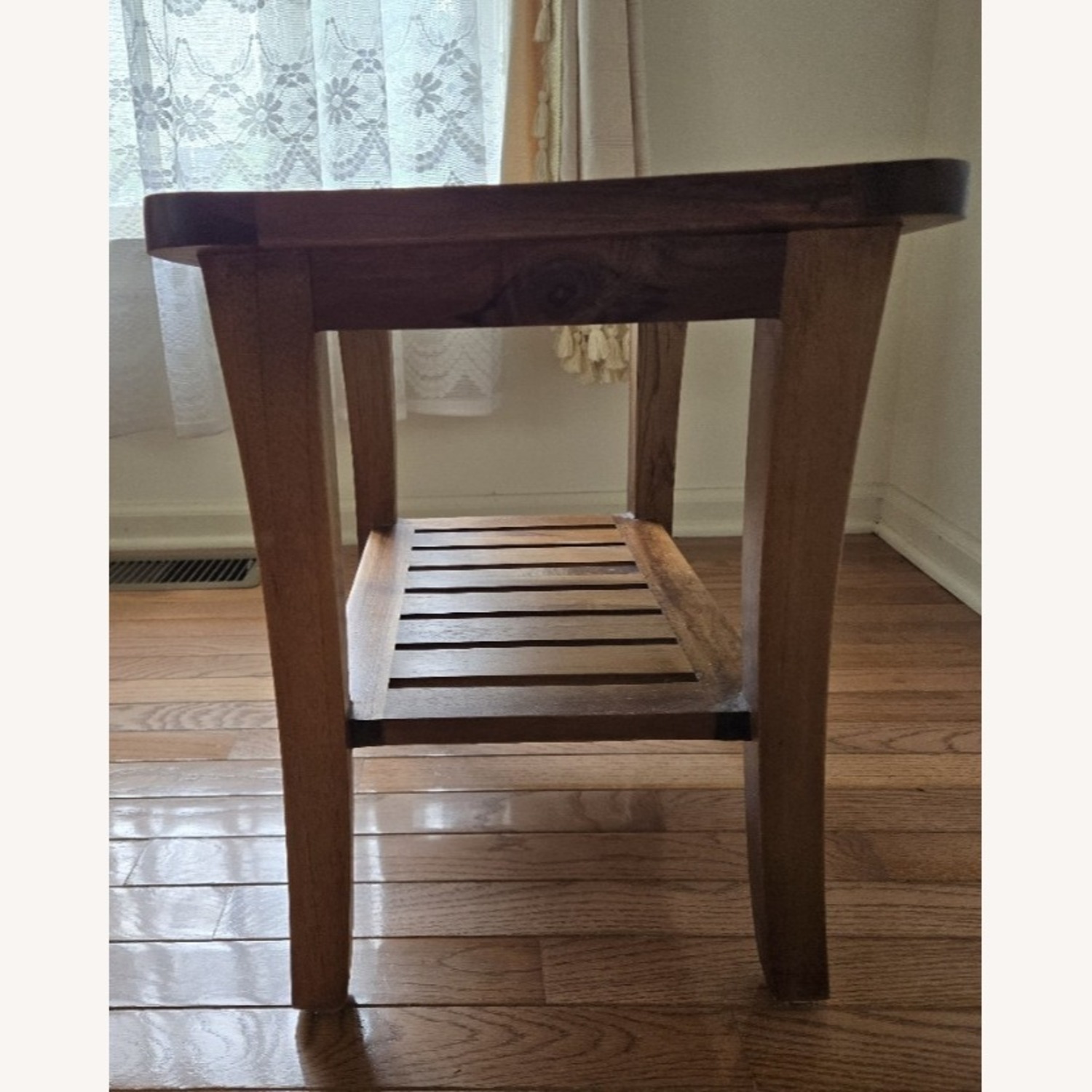 Light Brown Teak Wood Shower Bench - image-4