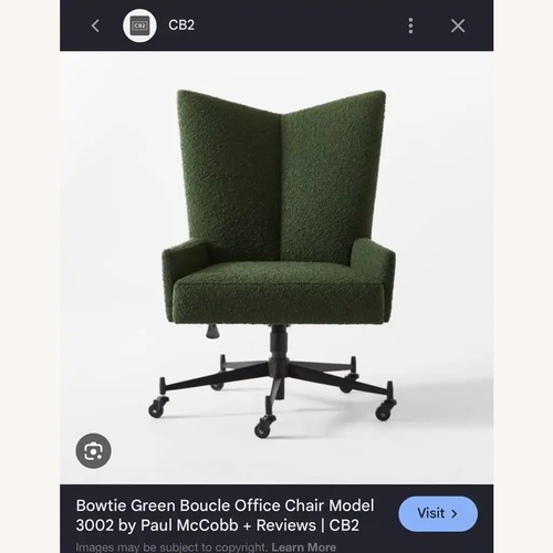 Used CB2 Bowtie Green Office Chair for sale on AptDeco