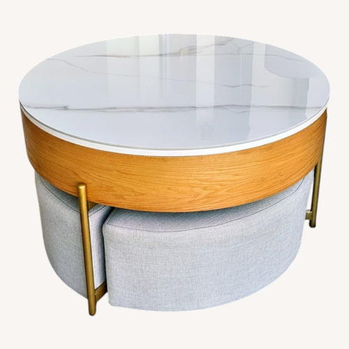 Used Lift-Top Coffee Table with Ottomans for sale on AptDeco
