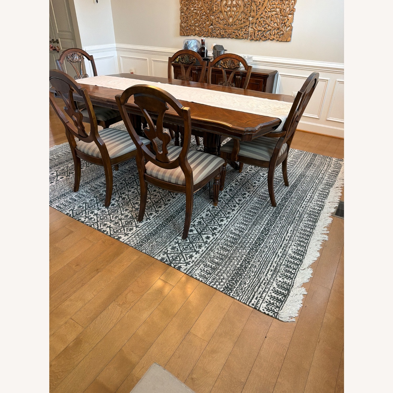 Ashley Furniture Dark Brown Wood Dining Table - image-2