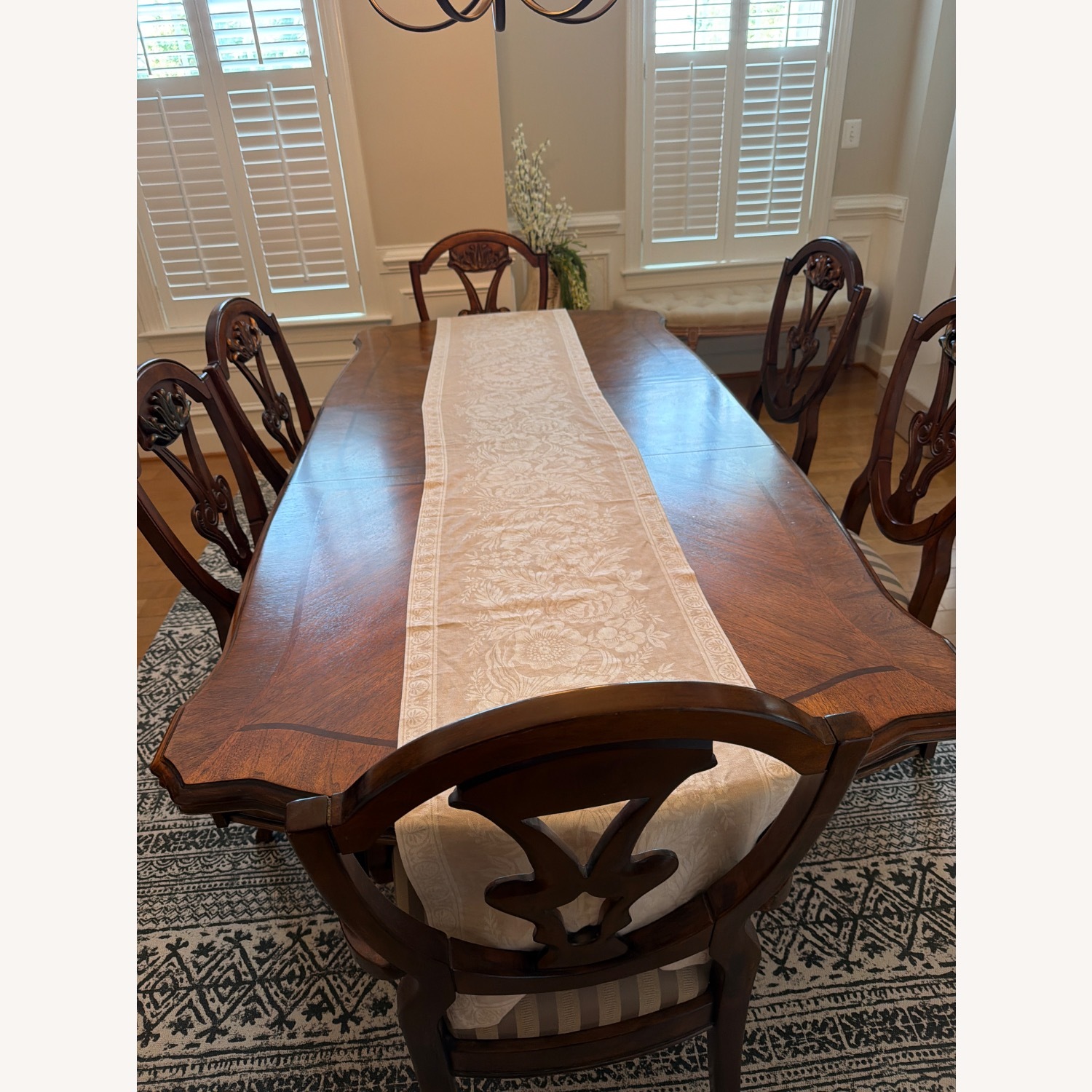 Ashley Furniture Dark Brown Wood Dining Table - image-3