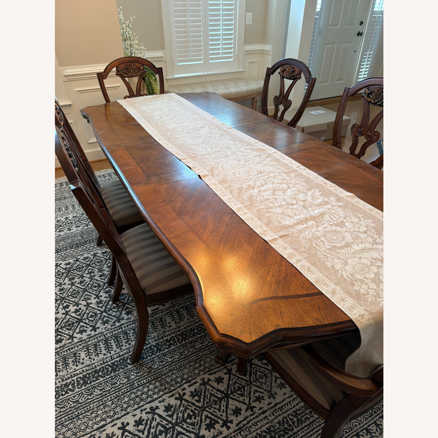 Ashley Furniture Dark Brown Wood Dining Table - image-4
