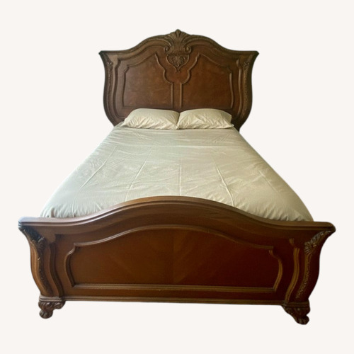 Used Dark Brown Wood Full Bed for sale on AptDeco