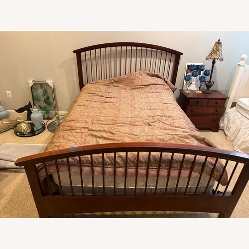 Used Ashley Furniture Dark Brown Wood Twin Beds for sale on AptDeco