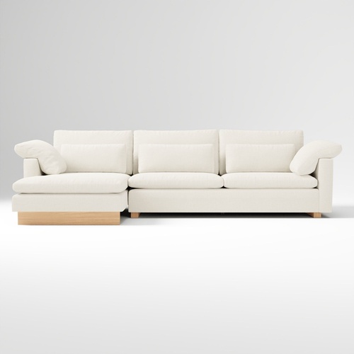 Used West Elm Harmony Chaise Sofa 118” - Alabaster  for sale on AptDeco