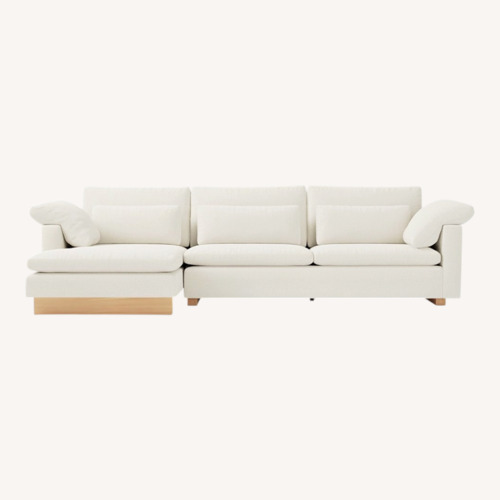Used West Elm Harmony Chaise Sofa 118” - Alabaster  for sale on AptDeco
