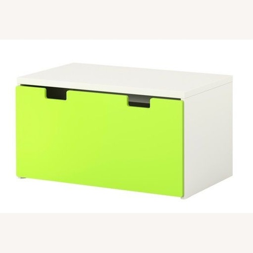 Used IKEA SMÅSTAD White and Green Bench Storage for sale on AptDeco