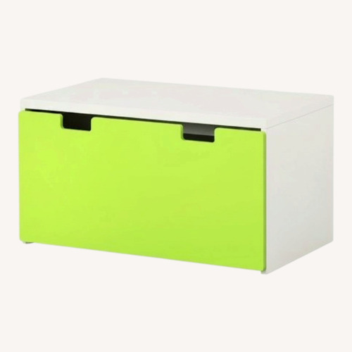 Used IKEA SMÅSTAD White and Green Bench Storage for sale on AptDeco