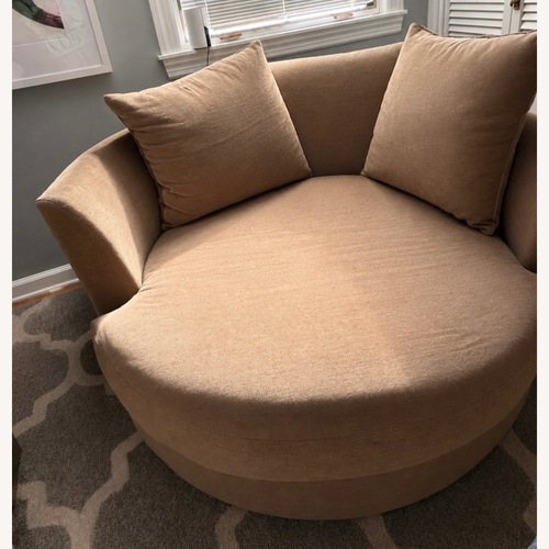 Used Z Gallerie Cuddler Swivel Chair for sale on AptDeco