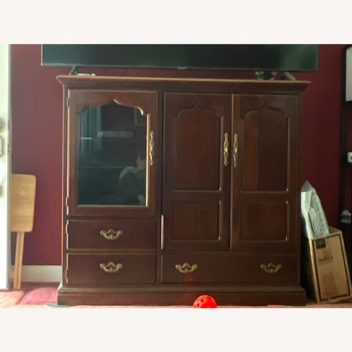 Used Cherry Entertainment Center for sale on AptDeco