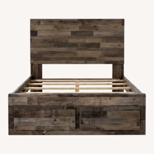 Used Raymour & Flanigan Wood Queen Bed for sale on AptDeco
