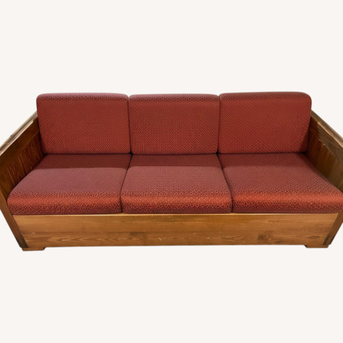 Used This End Up Red Wood 3+ Seater Sofa for sale on AptDeco