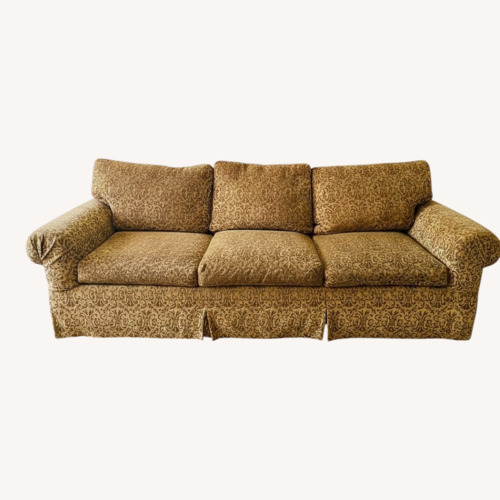 Used RJones & Associates Custom Vintage Upholstered Gold-Patterned Sofa for sale on AptDeco