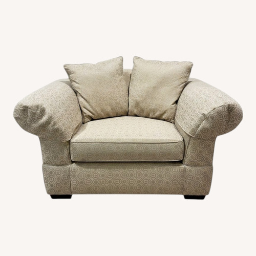 Used Oversized Arm Chair & Ottoman Trellis Pattern for sale on AptDeco