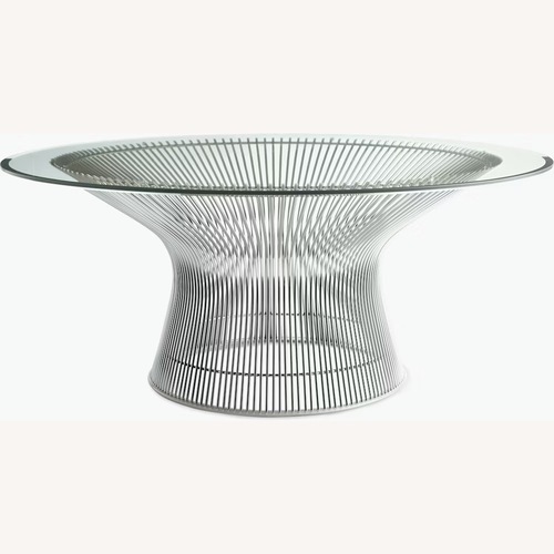Used Platner Glass / Nickel Coffee Table for sale on AptDeco