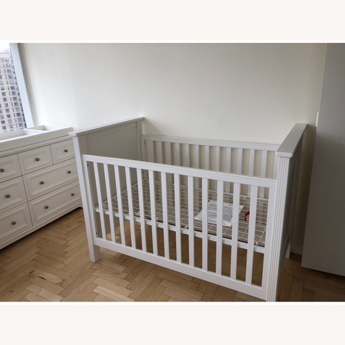 Used Pottery Barn Convertible Crib+Toddler Covers Bedding for sale on AptDeco
