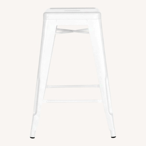 Used Tolix Marais White Metal Stools (Set of 4) for sale on AptDeco